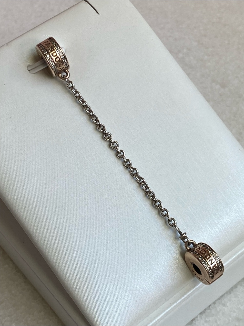 Pandora Rose Gold and Silver Safety Chain Connector